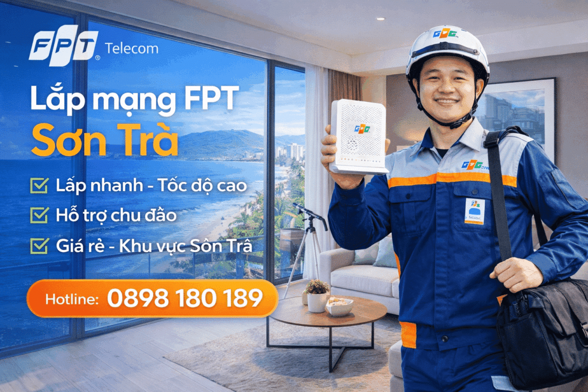 Nhân viên FPT Telecom tư vấn lắp mạng internet wifi tại quận Sơn Trà Đà Nẵng